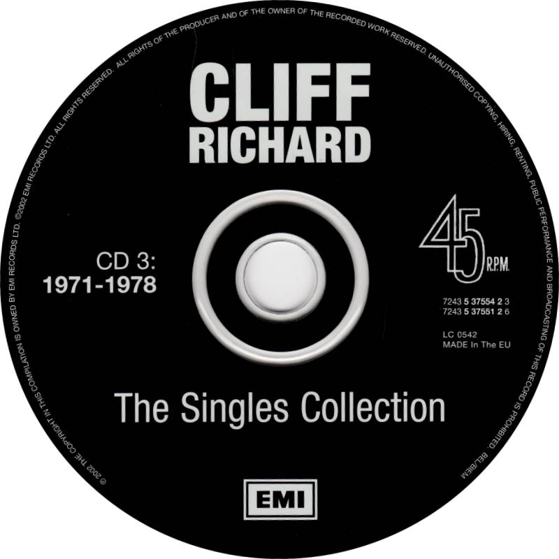 Cliff Richard The Singles Collection : CD3